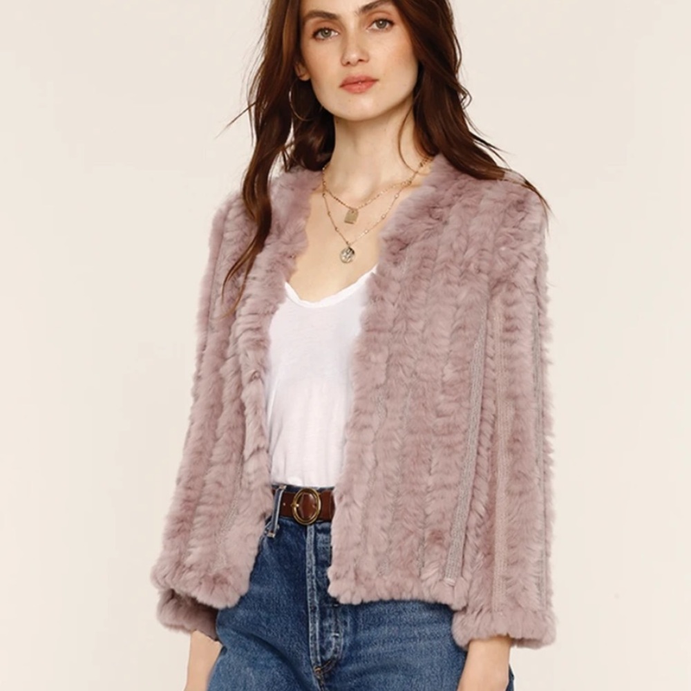 Heartloom Rosa Jacket Rex Rabbit Fur (Mauve) XS